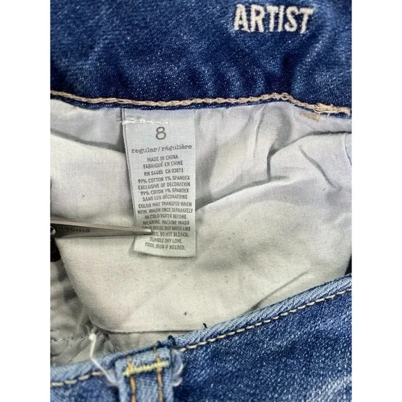 American Eagle Outfitters Artist Boot Stretch Jeans Women's Size 8 Blue Regular - Picture 7 of 10
